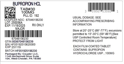 Label (0904 7530 60 Bupropion HCl 100mg 67046 1562 30)